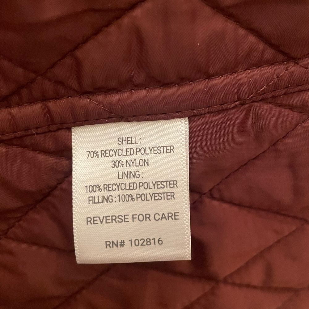 Garnet Hill Quilted Burgundy Hooded Coat - Picture 5 of 5